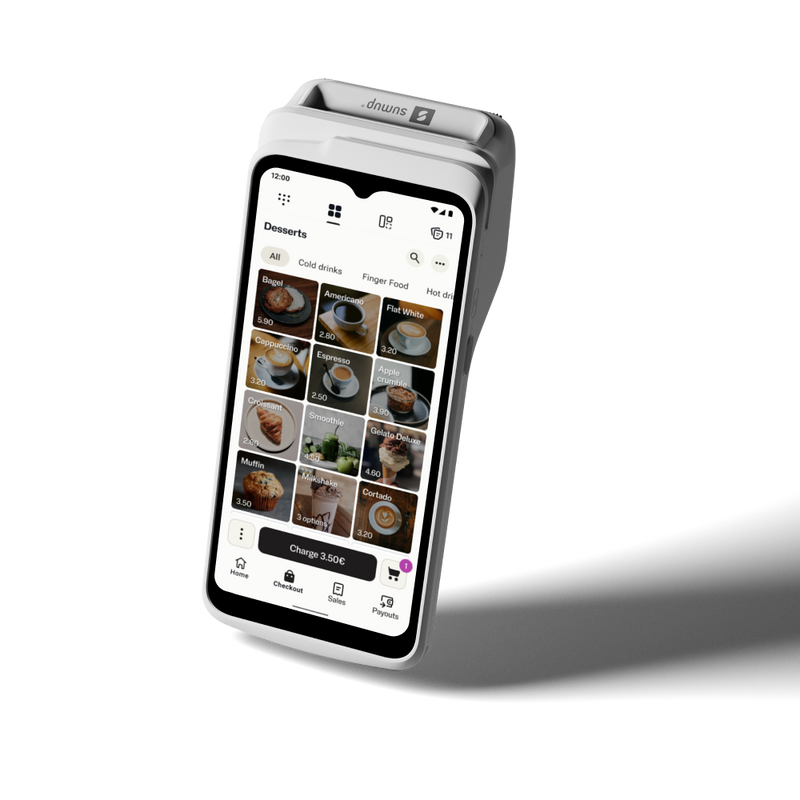 SumUp Terminal card machine with built-in receipt printer